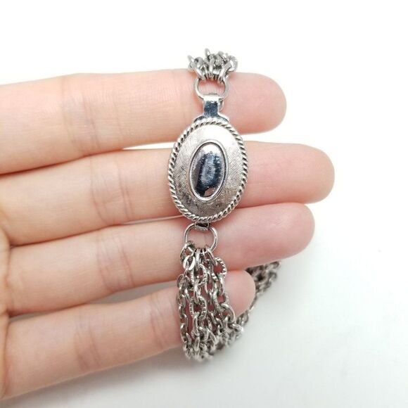 Vintage Avon Multi Strand Chain Bracelet, Silver Tone, Retro Estate - Picture 7 of 8